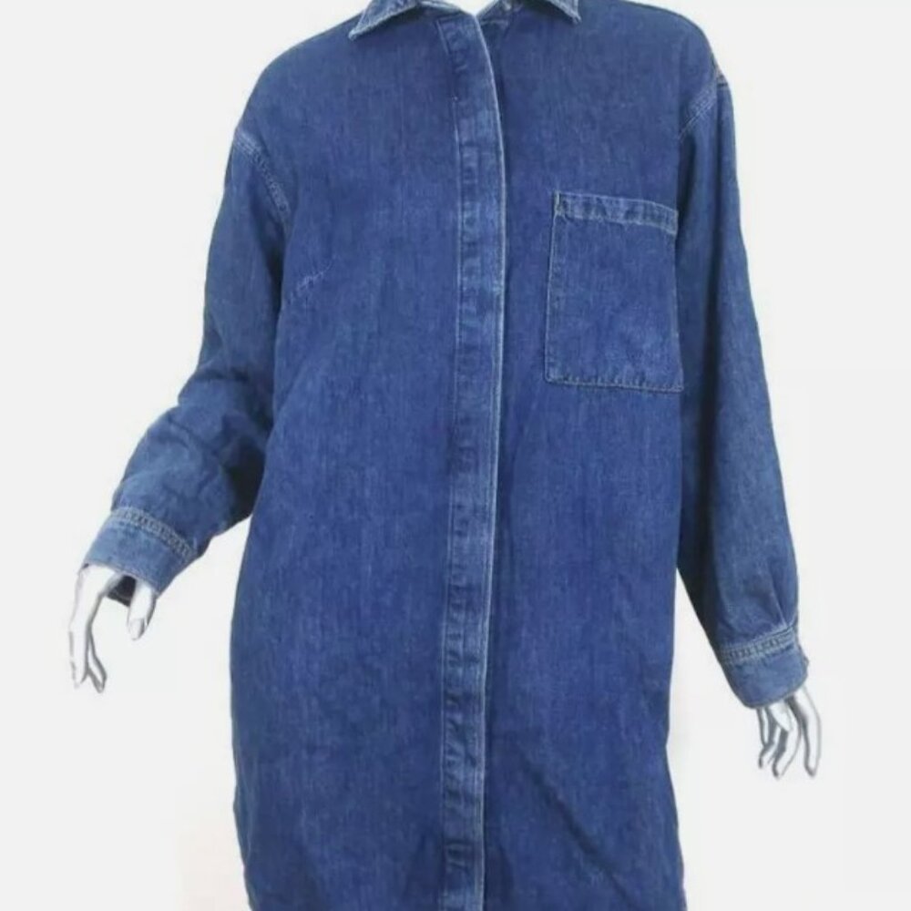 Oversized Denim Dress, Size M EUC (dark denim)